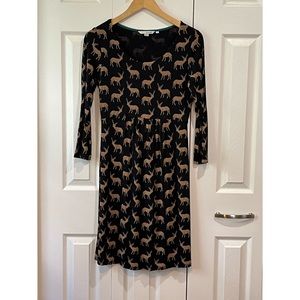 Boden Oh Deer Black & Copper Women’s Dress 6L